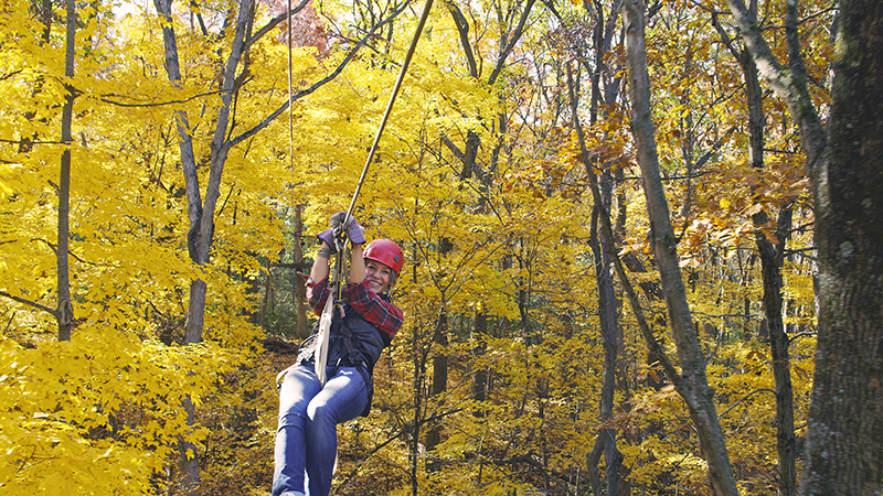 Ziplining Through the Fall Foliage